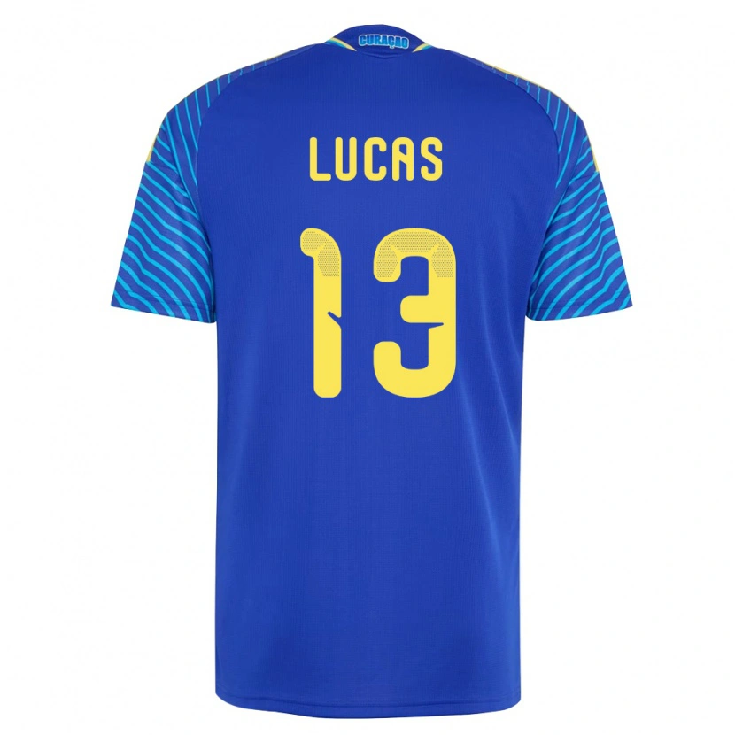 Danxenレディースキュラソー島Thyrone Lucas#13紺 白ホームシャツ26-28ジャージーユニフォーム