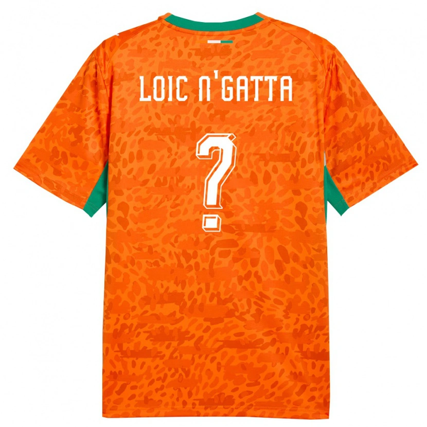 DanxenレディースコートジボワールAnge Loïc N'gatta#0オレンジ 緑 白ホームシャツ26-28ジャージーユニフォーム
