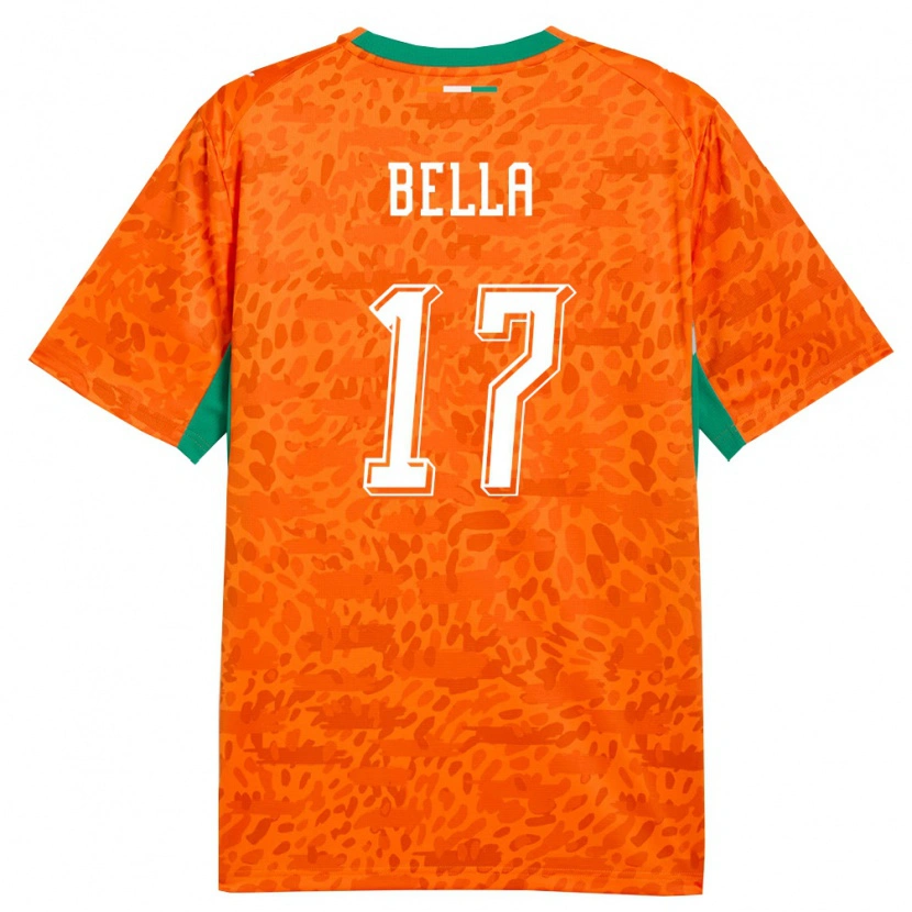 DanxenレディースコートジボワールBamalick Bella#17オレンジ 緑 白ホームシャツ26-28ジャージーユニフォーム