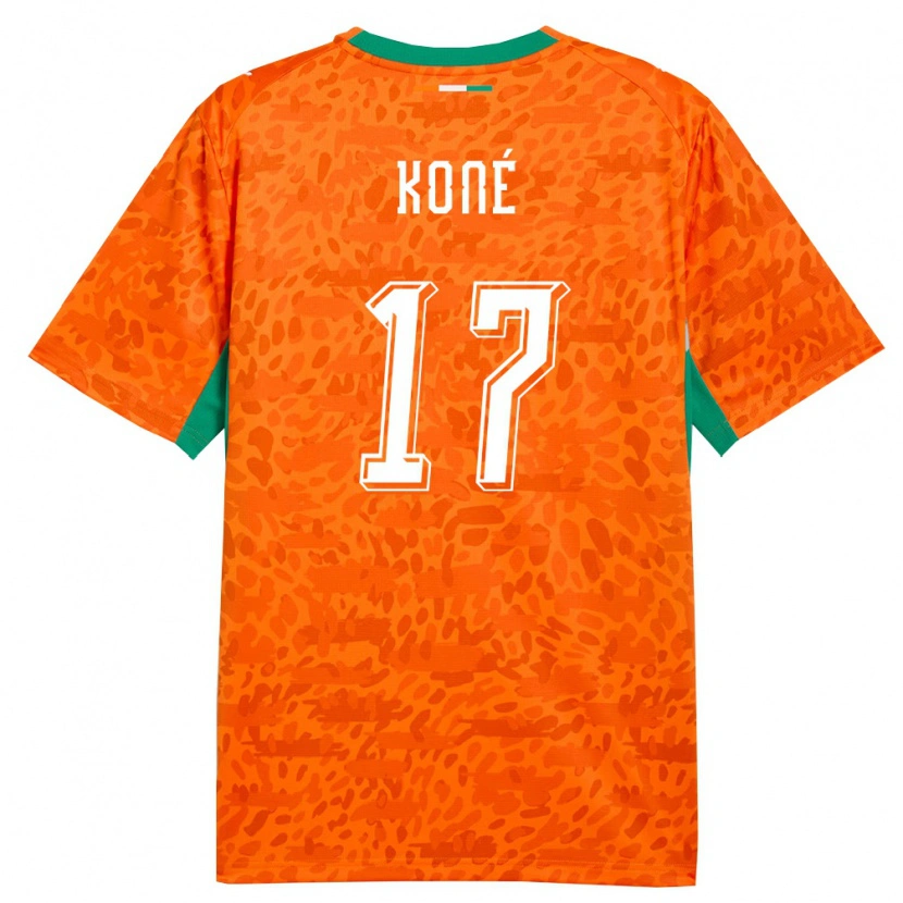 DanxenレディースコートジボワールAli Koné#17オレンジ 緑 白ホームシャツ26-28ジャージーユニフォーム