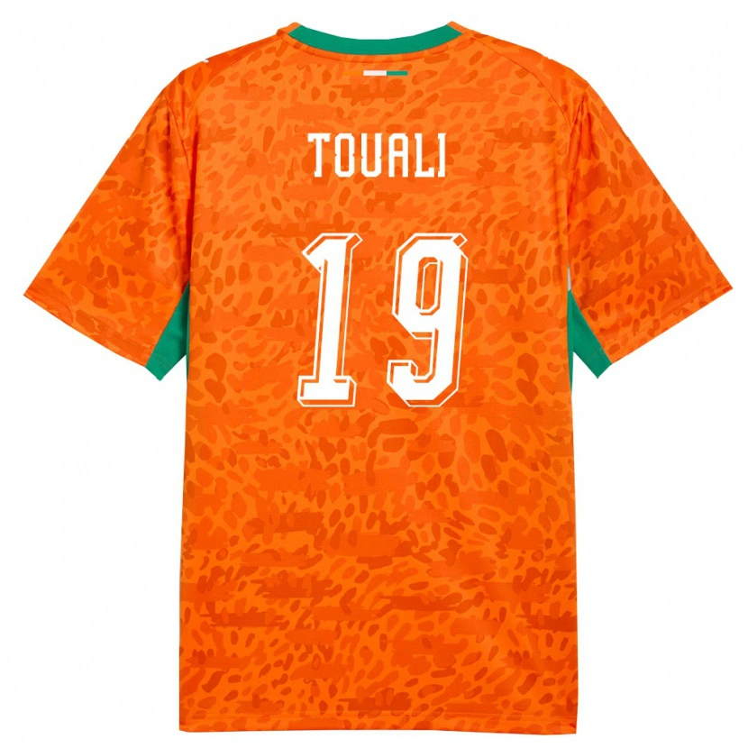 DanxenレディースコートジボワールTape Touali#19オレンジ 緑 白ホームシャツ26-28ジャージーユニフォーム
