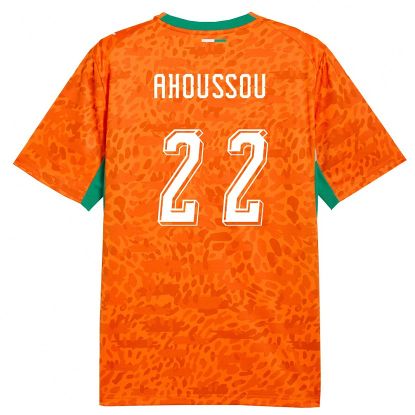 DanxenレディースコートジボワールAnge Ahoussou#22オレンジ 緑 白ホームシャツ26-28ジャージーユニフォーム