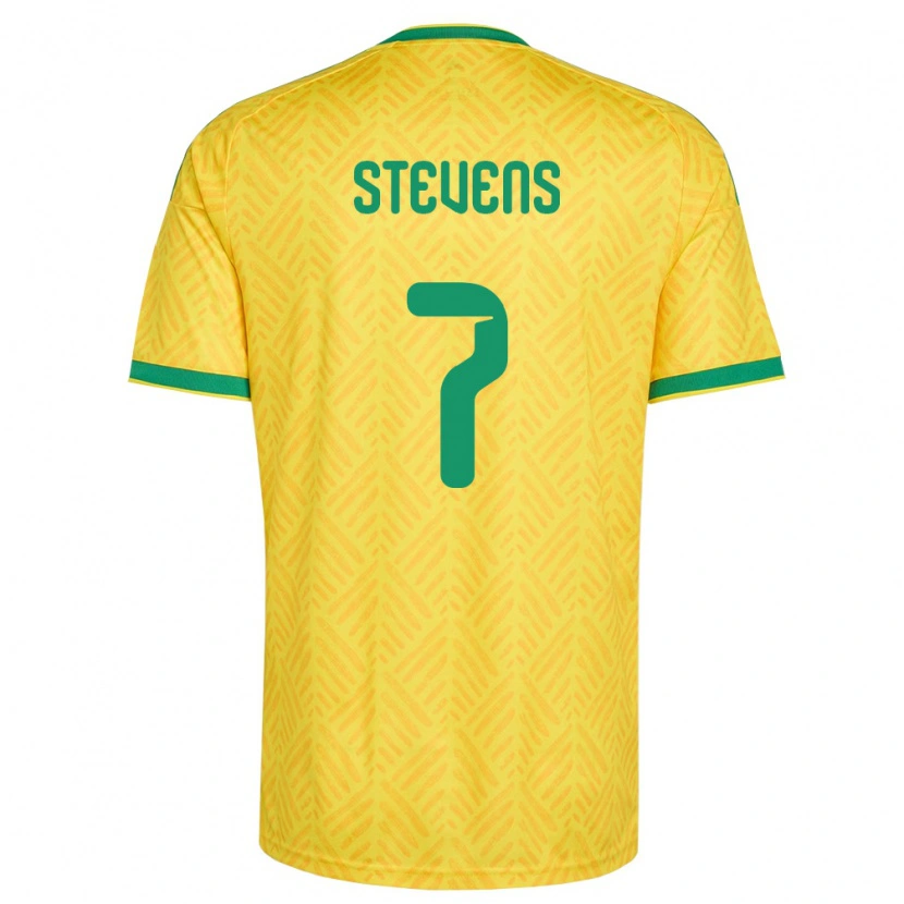 Danxenレディース南アフリカSelwyn Stevens#7黄 緑ホームシャツ26-28ジャージーユニフォーム
