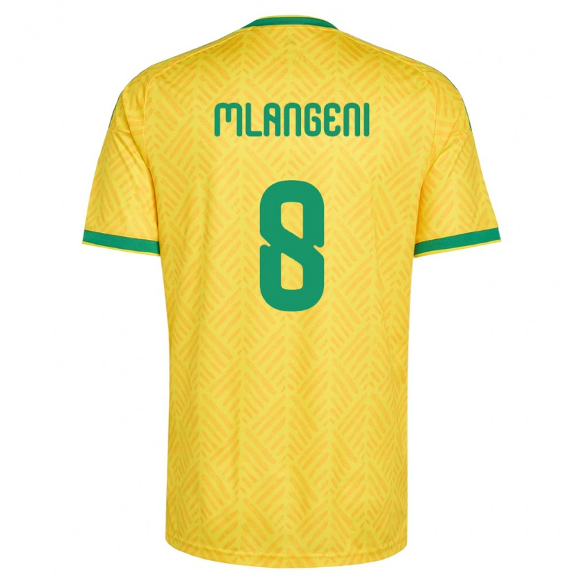 Danxenレディース南アフリカTeboho Mlangeni#8黄 緑ホームシャツ26-28ジャージーユニフォーム