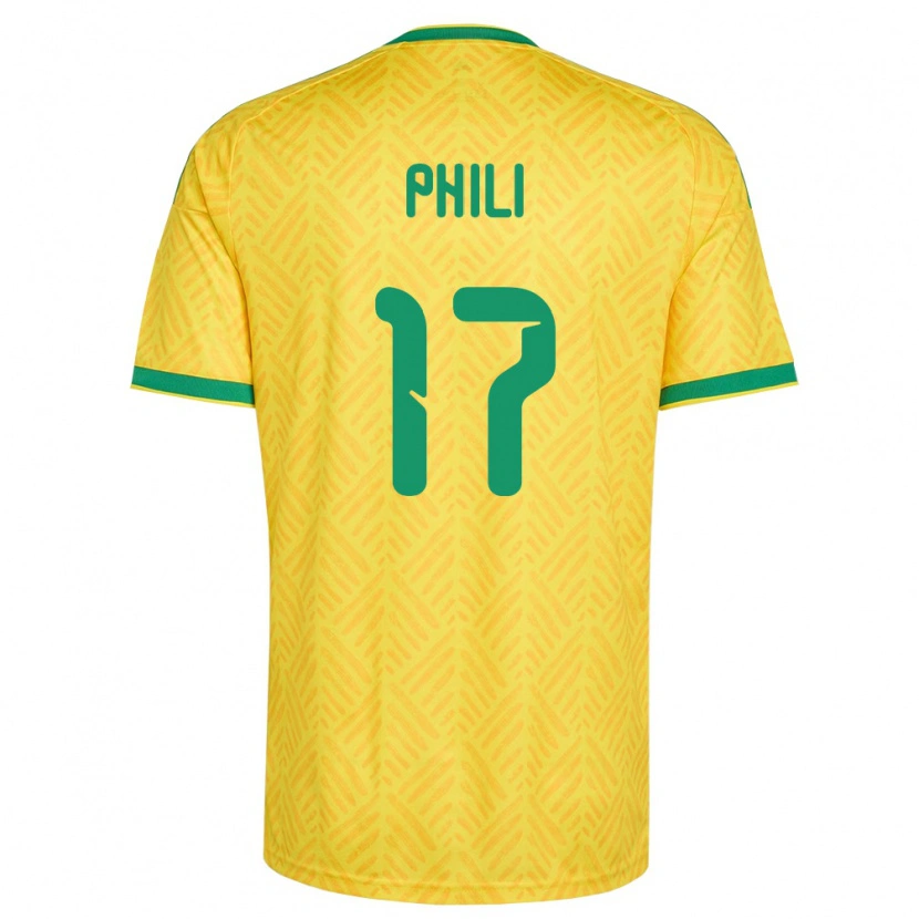 Danxenレディース南アフリカLangelihle Phili#17黄 緑ホームシャツ26-28ジャージーユニフォーム