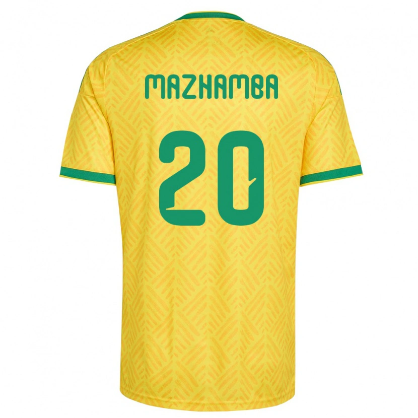 Danxenレディース南アフリカTakalani Mazhamba#20黄 緑ホームシャツ26-28ジャージーユニフォーム