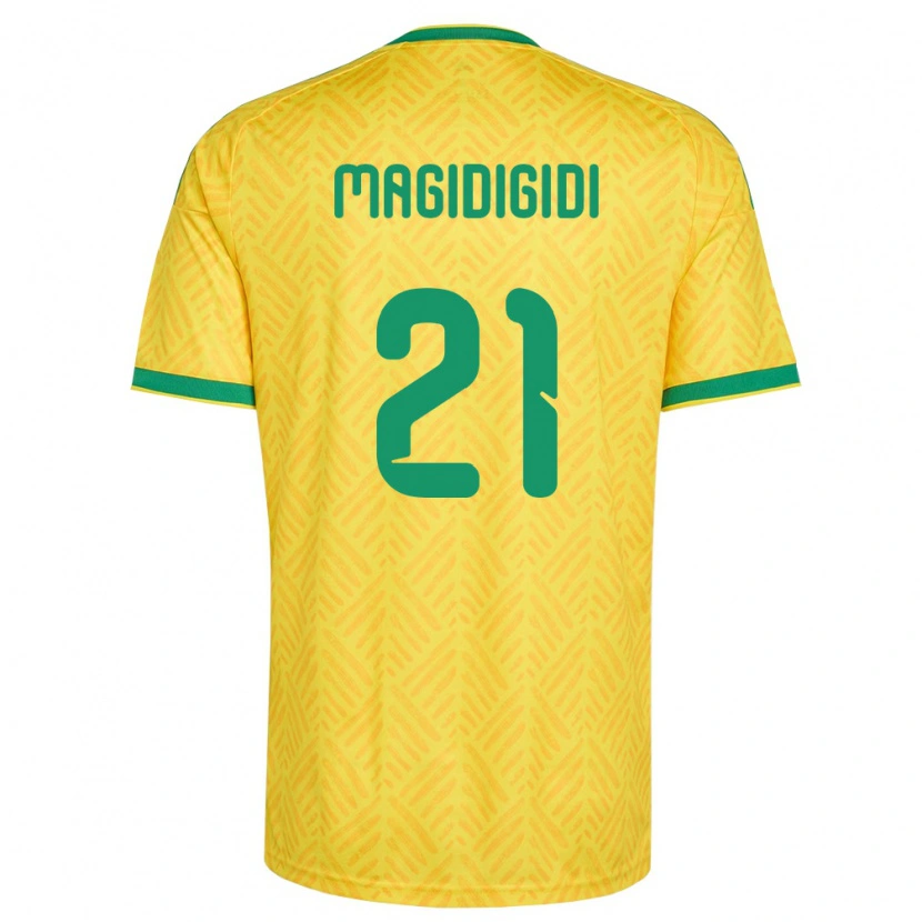 Danxenレディース南アフリカSiviwe Magidigidi#21黄 緑ホームシャツ26-28ジャージーユニフォーム