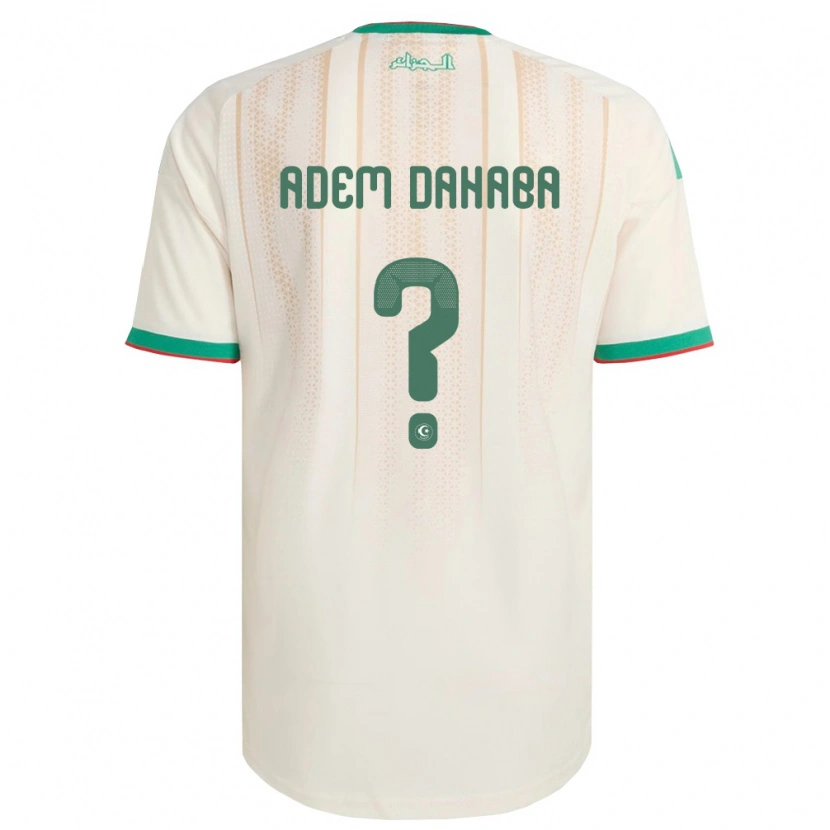 DanxenレディースアルジェリアYoucef Adem Dahaba#0オフホワイト 緑 赤ホームシャツ26-28ジャージーユニフォーム