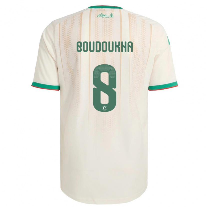 DanxenレディースアルジェリアAyoub Boudoukha#8オフホワイト 緑 赤ホームシャツ26-28ジャージーユニフォーム
