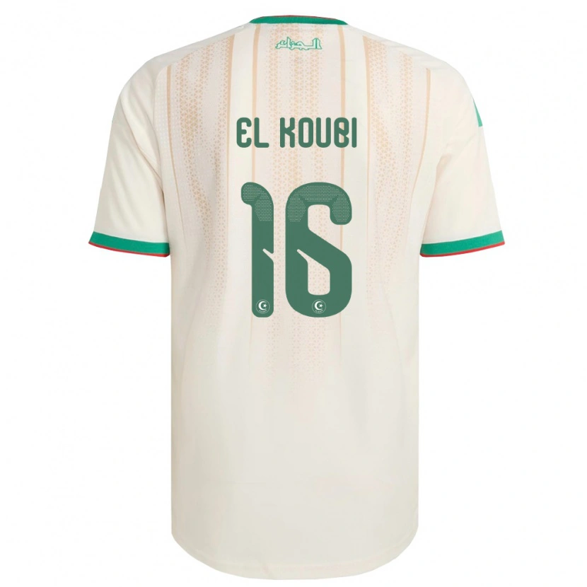 DanxenレディースアルジェリアMohammed El Koubi#16オフホワイト 緑 赤ホームシャツ26-28ジャージーユニフォーム