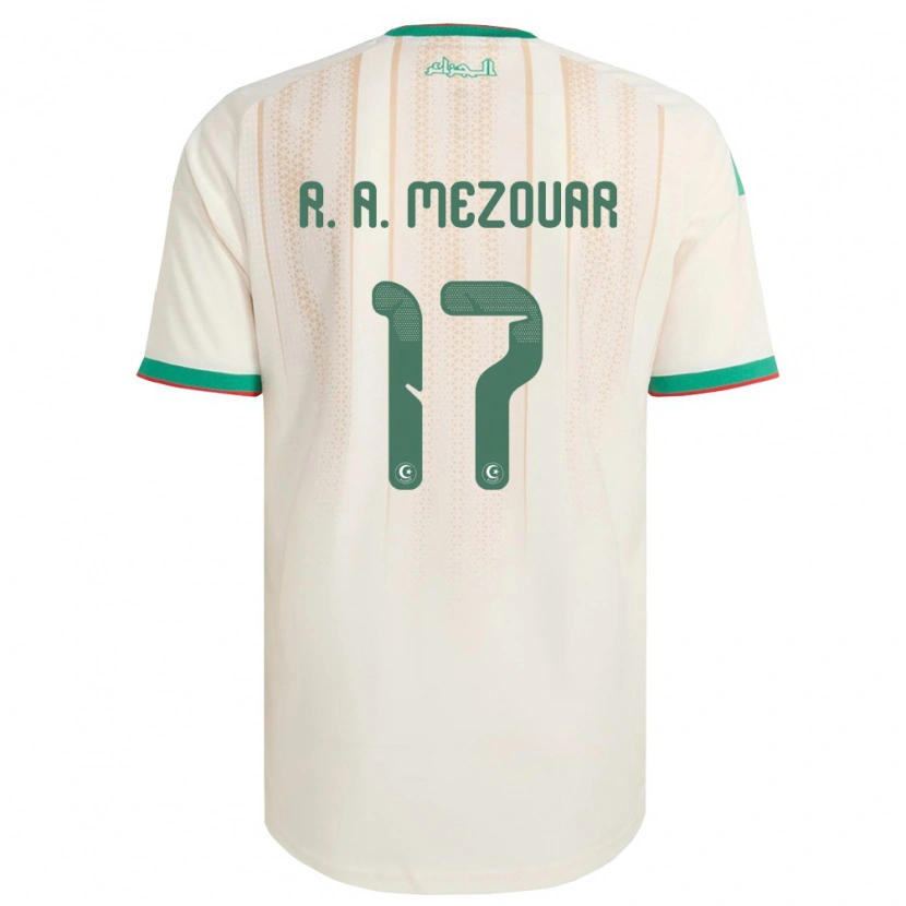 DanxenレディースアルジェリアReda Abdelhamid Mezouar#17オフホワイト 緑 赤ホームシャツ26-28ジャージーユニフォーム
