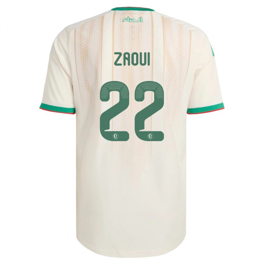 DanxenレディースアルジェリアAbderrahmane Zaoui#22オフホワイト 緑 赤ホームシャツ26-28ジャージーユニフォーム