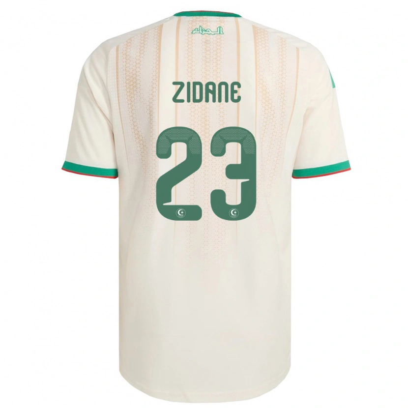 Danxenレディースアルジェリアルカ・ジダン#23オフホワイト 緑 赤ホームシャツ26-28ジャージーユニフォーム