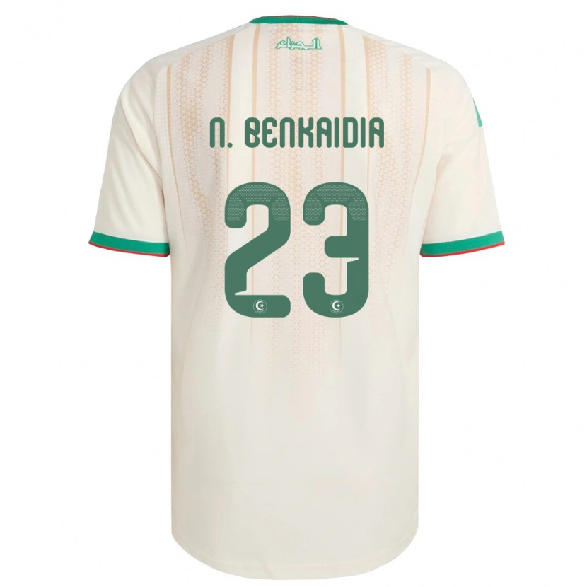 DanxenレディースアルジェリアNazim Mohamed Salah Benkaidia#23オフホワイト 緑 赤ホームシャツ26-28ジャージーユニフォーム