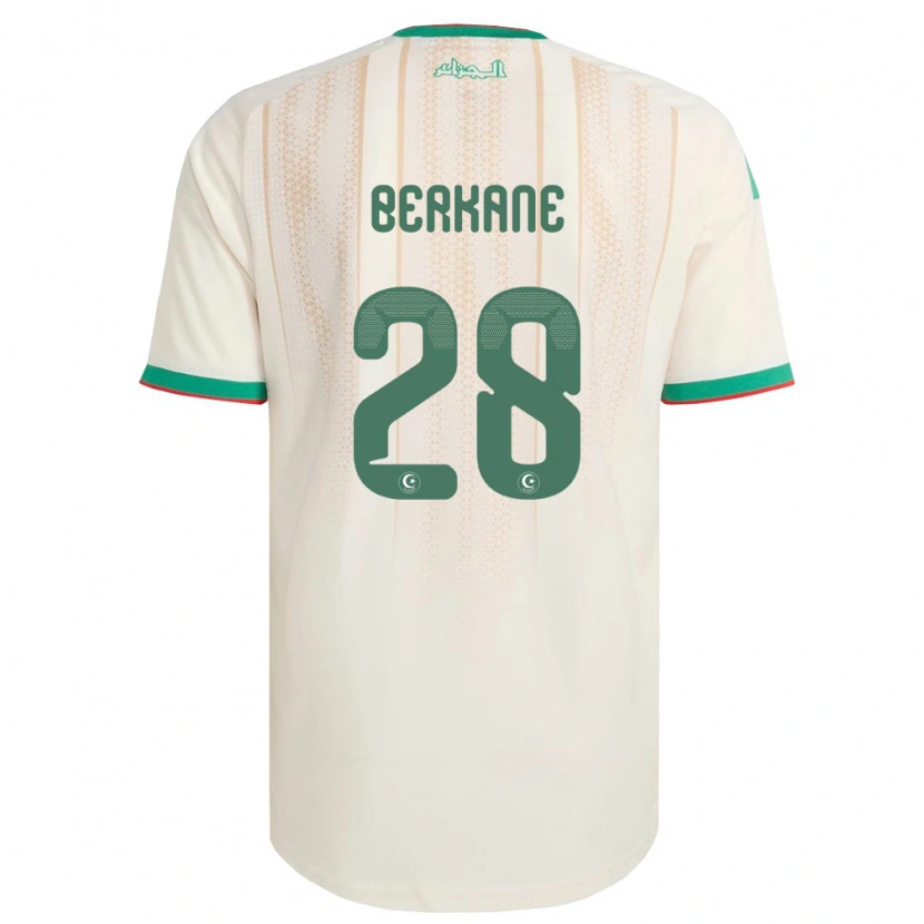 DanxenレディースアルジェリアRedouane Berkane#28オフホワイト 緑 赤ホームシャツ26-28ジャージーユニフォーム
