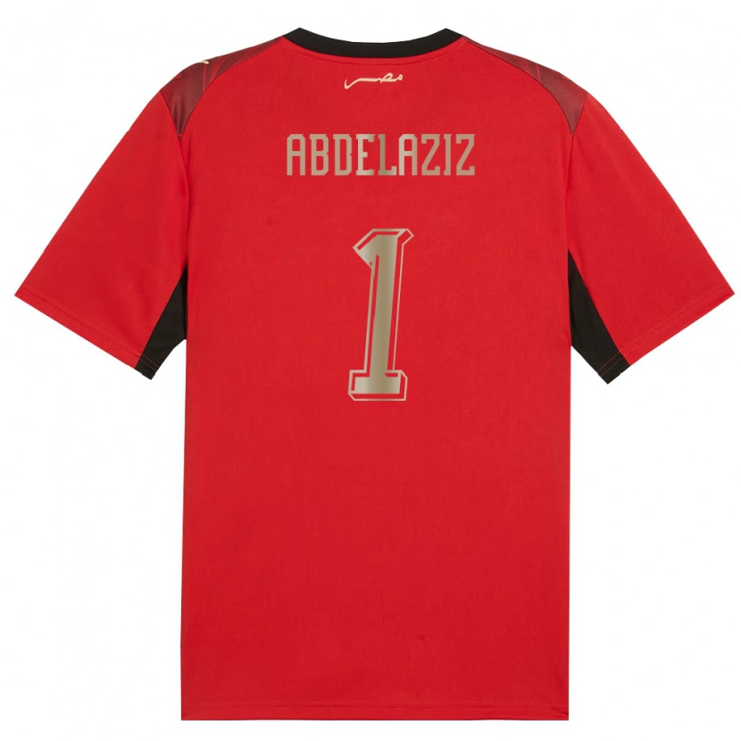 DanxenレディースエジプトOmar Abdelaziz#1赤 黒 金ホームシャツ26-28ジャージーユニフォーム