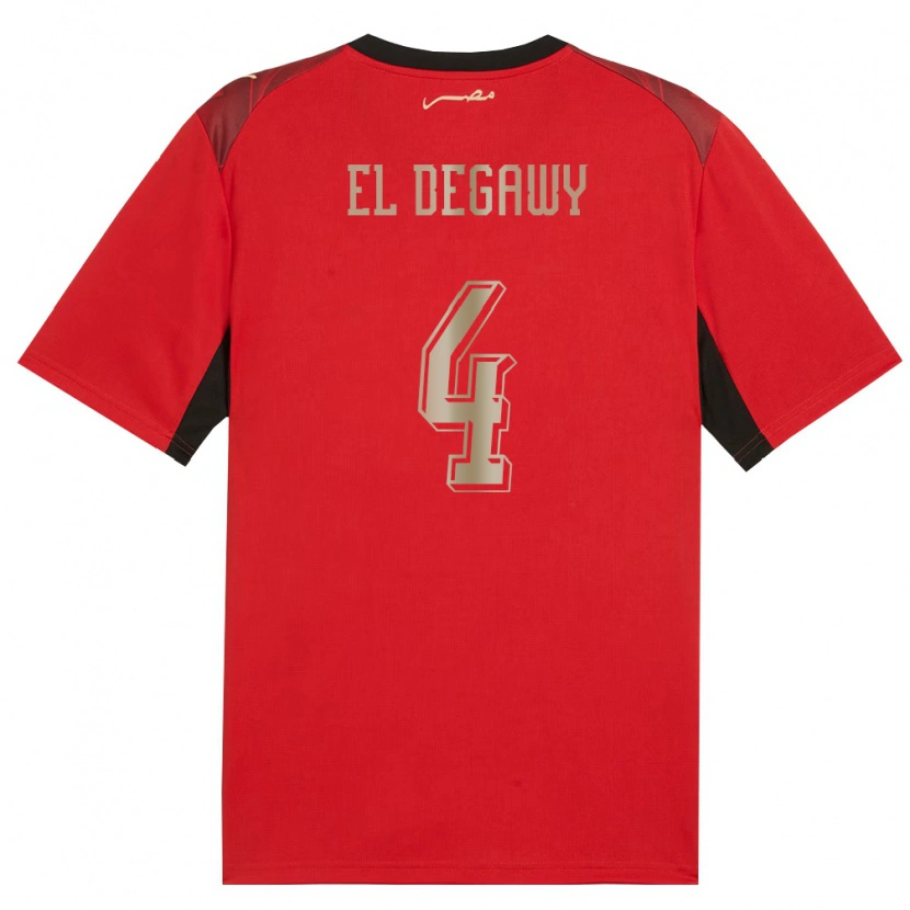 DanxenレディースエジプトHamza El Degawy#4赤 黒 金ホームシャツ26-28ジャージーユニフォーム