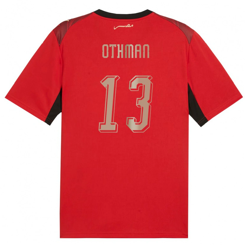 DanxenレディースエジプトYoussef Othman#13赤 黒 金ホームシャツ26-28ジャージーユニフォーム