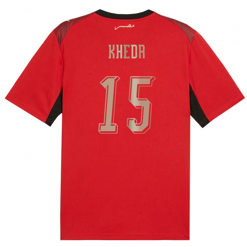 DanxenレディースエジプトOmar Khedr#15赤 黒 金ホームシャツ26-28ジャージーユニフォーム