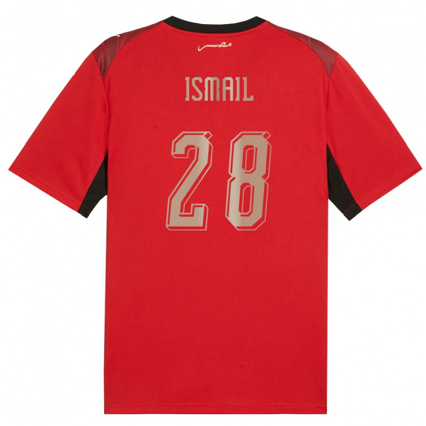 DanxenレディースエジプトMohamed Ismail#28赤 黒 金ホームシャツ26-28ジャージーユニフォーム