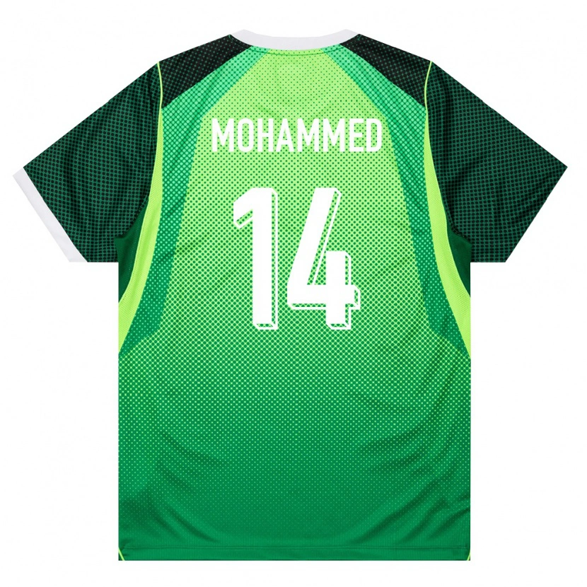 DanxenレディースナイジェリアUsman Mohammed#14緑 白ホームシャツ26-28ジャージーユニフォーム