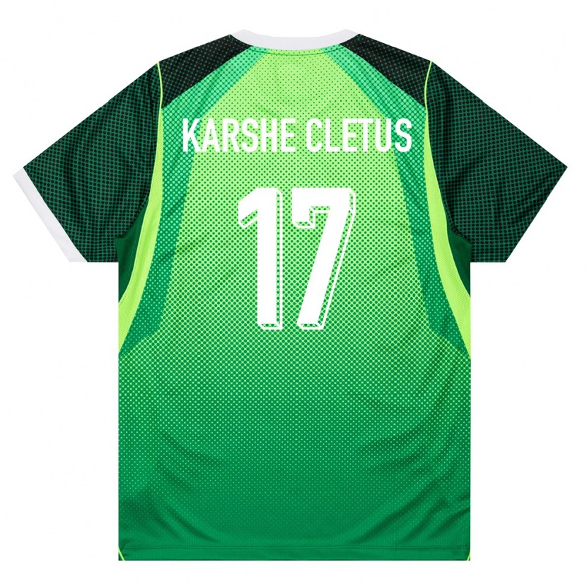 DanxenレディースナイジェリアSimon Karshe Cletus#17緑 白ホームシャツ26-28ジャージーユニフォーム