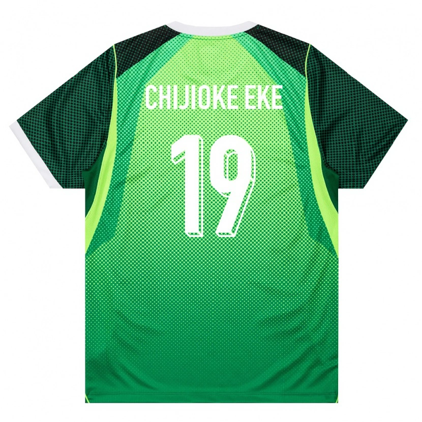 DanxenレディースナイジェリアLight Chijioke Eke#19緑 白ホームシャツ26-28ジャージーユニフォーム