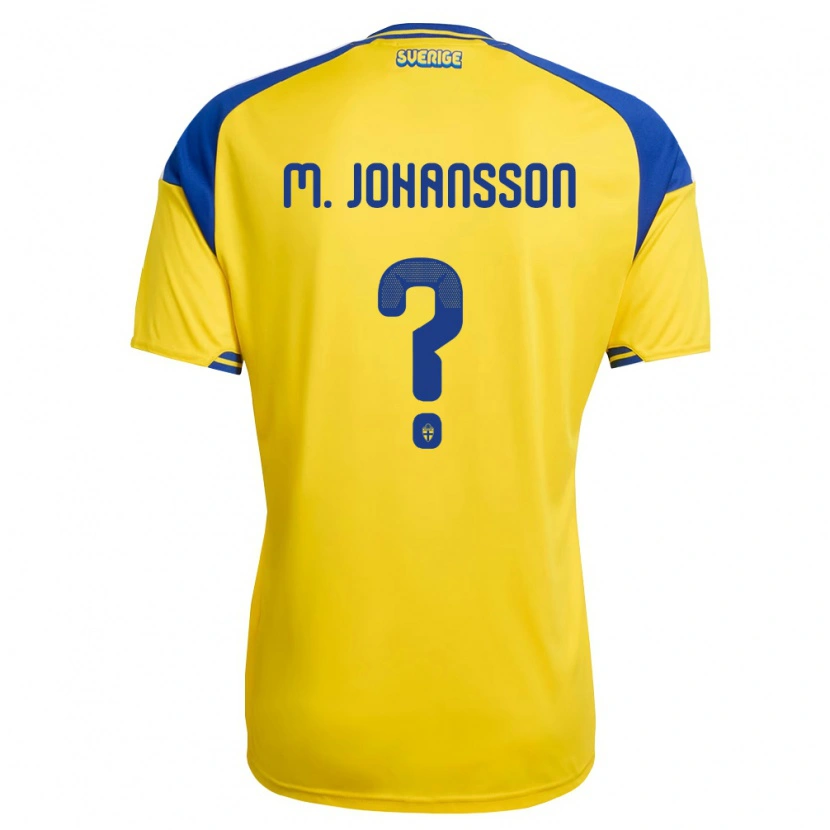 DanxenレディーススウェーデンMijo Johansson#0黄 青 白ホームシャツ26-28ジャージーユニフォーム