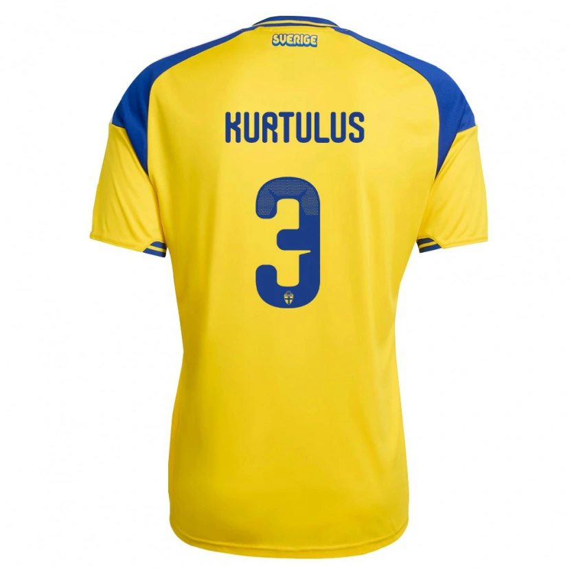 DanxenレディーススウェーデンBleon Kurtulus#3黄 青 白ホームシャツ26-28ジャージーユニフォーム