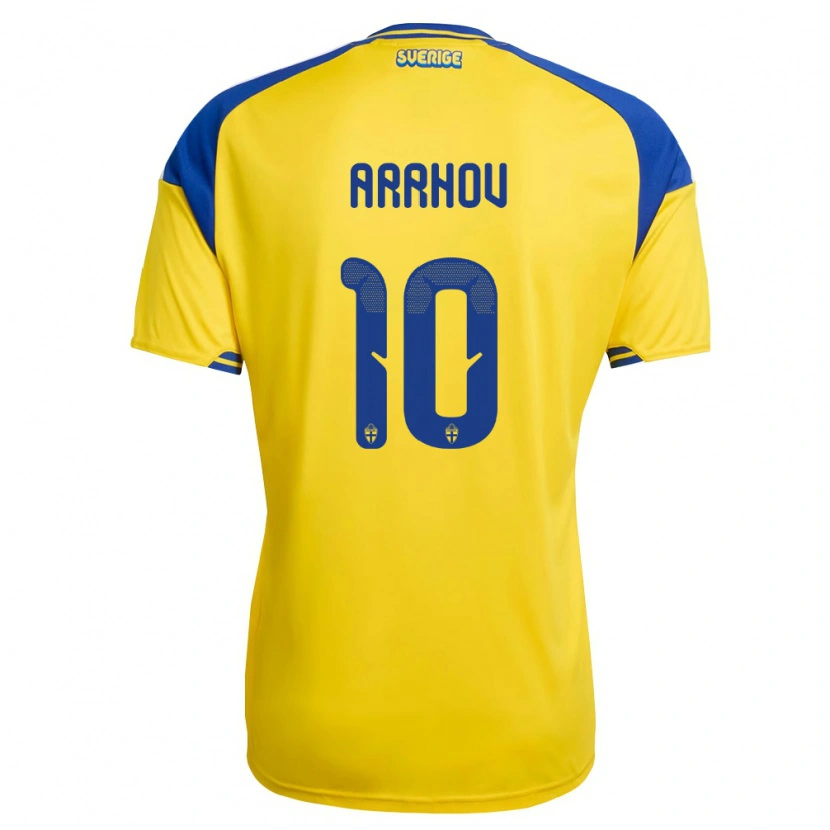 DanxenレディーススウェーデンLove Arrhov#10黄 青 白ホームシャツ26-28ジャージーユニフォーム
