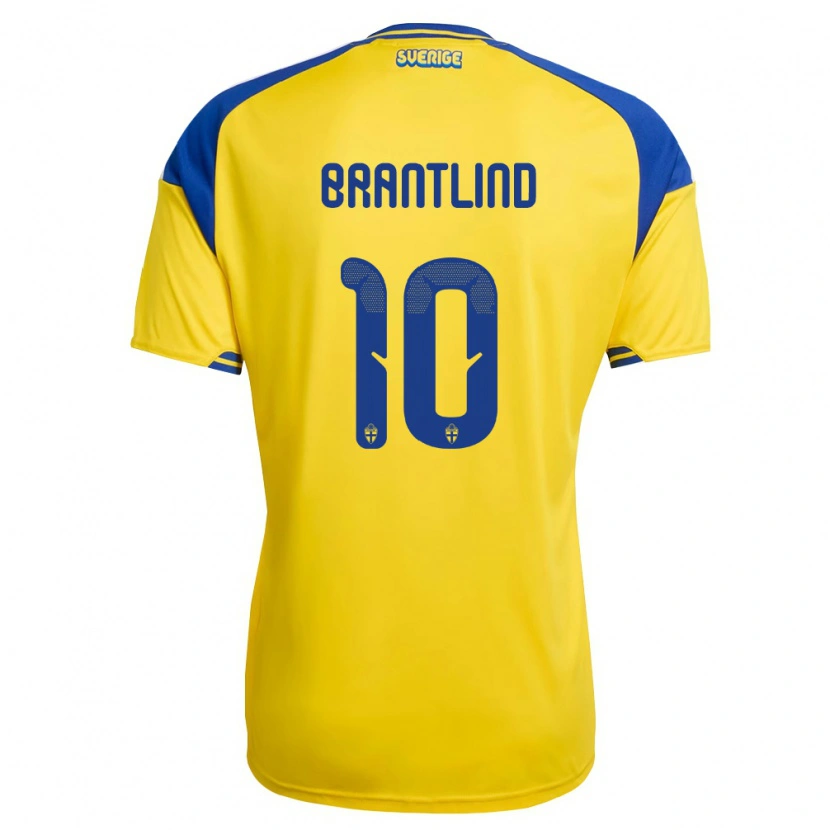 DanxenレディーススウェーデンBenjamin Brantlind#10黄 青 白ホームシャツ26-28ジャージーユニフォーム