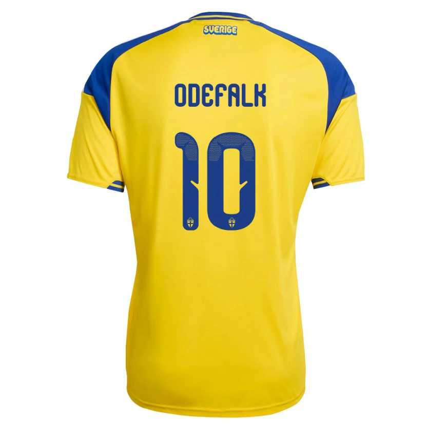 DanxenレディーススウェーデンAlexander Odefalk#10黄 青 白ホームシャツ26-28ジャージーユニフォーム
