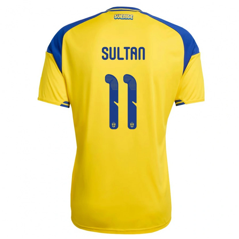 DanxenレディーススウェーデンHaydar Sultan#11黄 青 白ホームシャツ26-28ジャージーユニフォーム