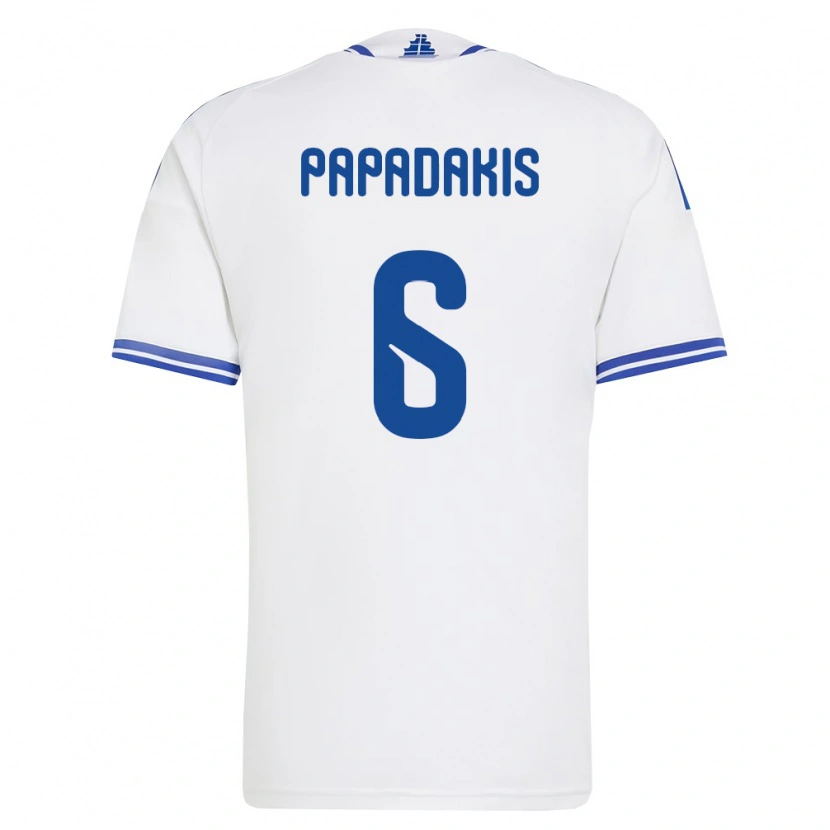 DanxenレディースギリシャKonstantinos Papadakis#6白 青ホームシャツ26-28ジャージーユニフォーム