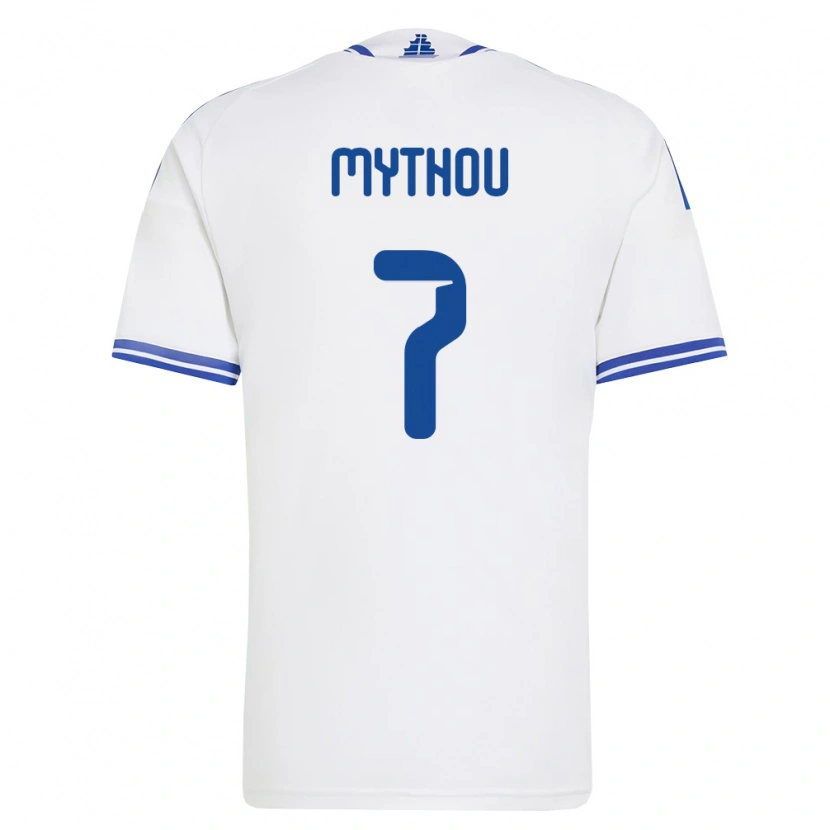 DanxenレディースギリシャAnestis Mythou#7白 青ホームシャツ26-28ジャージーユニフォーム