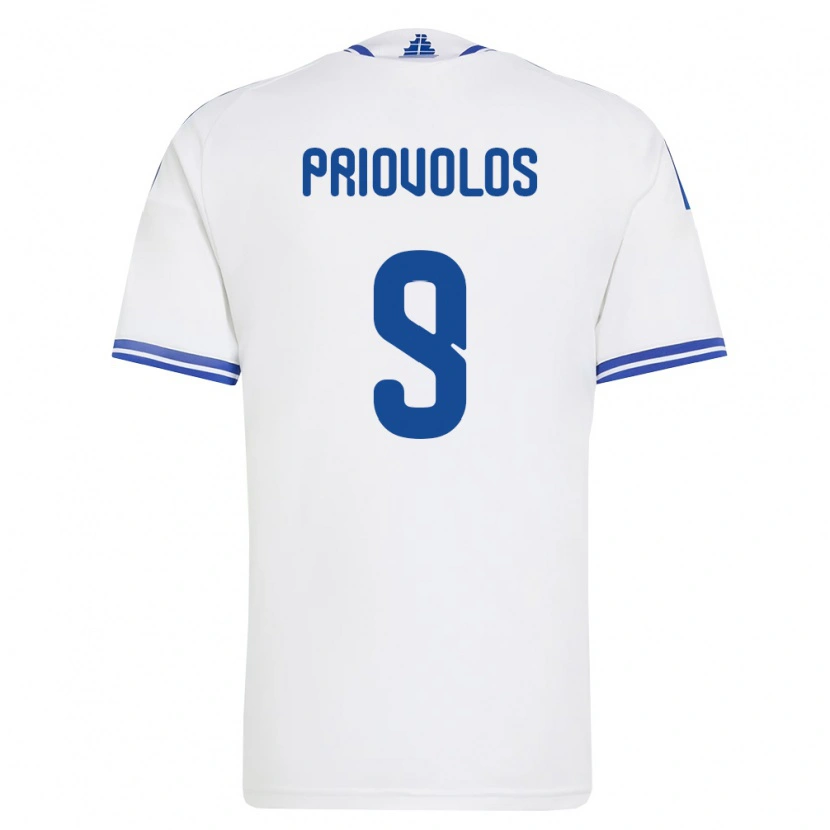 DanxenレディースギリシャGrigoris Priovolos#9白 青ホームシャツ26-28ジャージーユニフォーム