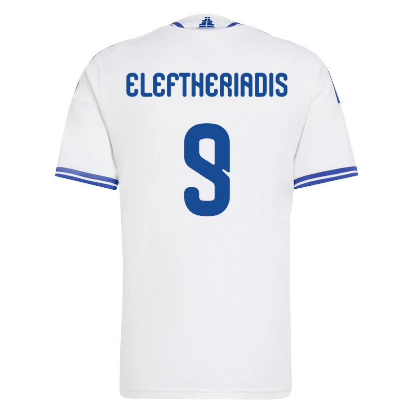 DanxenレディースギリシャVasilios Eleftheriadis#9白 青ホームシャツ26-28ジャージーユニフォーム