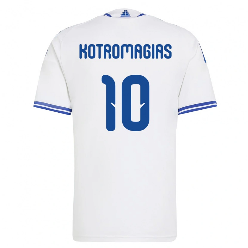 DanxenレディースギリシャDimitrios Kotromagias#10白 青ホームシャツ26-28ジャージーユニフォーム