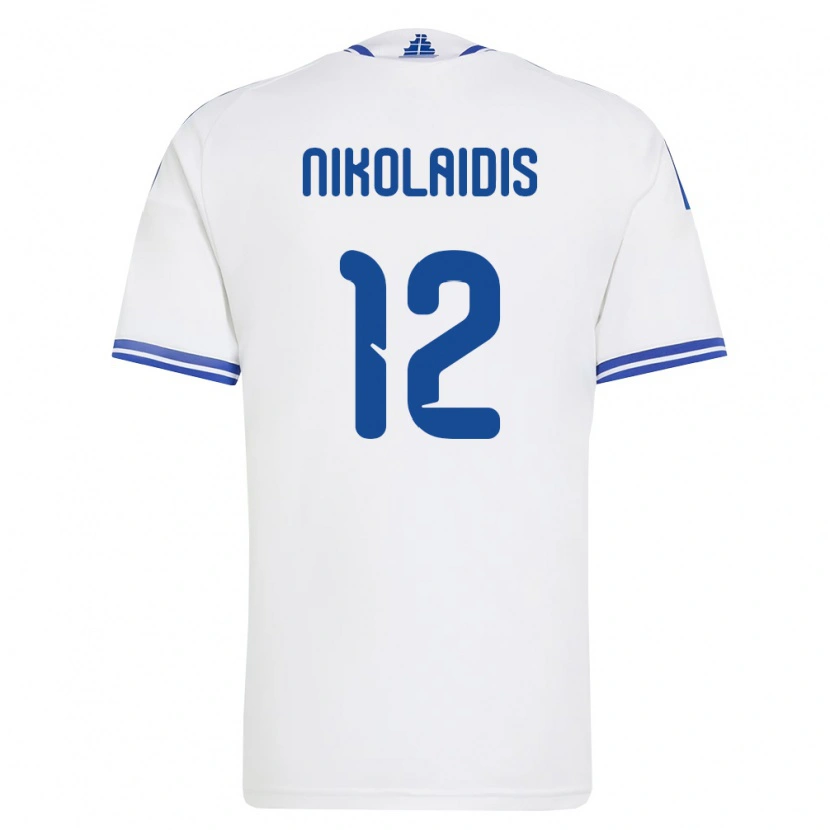 DanxenレディースギリシャGeorgios Nikolaidis#12白 青ホームシャツ26-28ジャージーユニフォーム