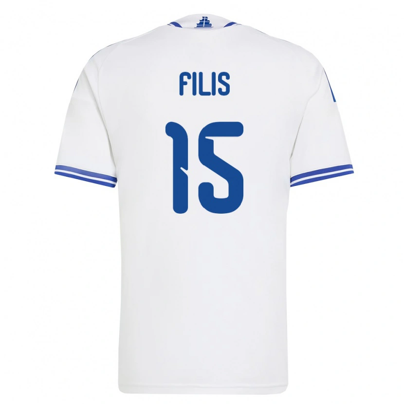 DanxenレディースギリシャChristos Filis#15白 青ホームシャツ26-28ジャージーユニフォーム