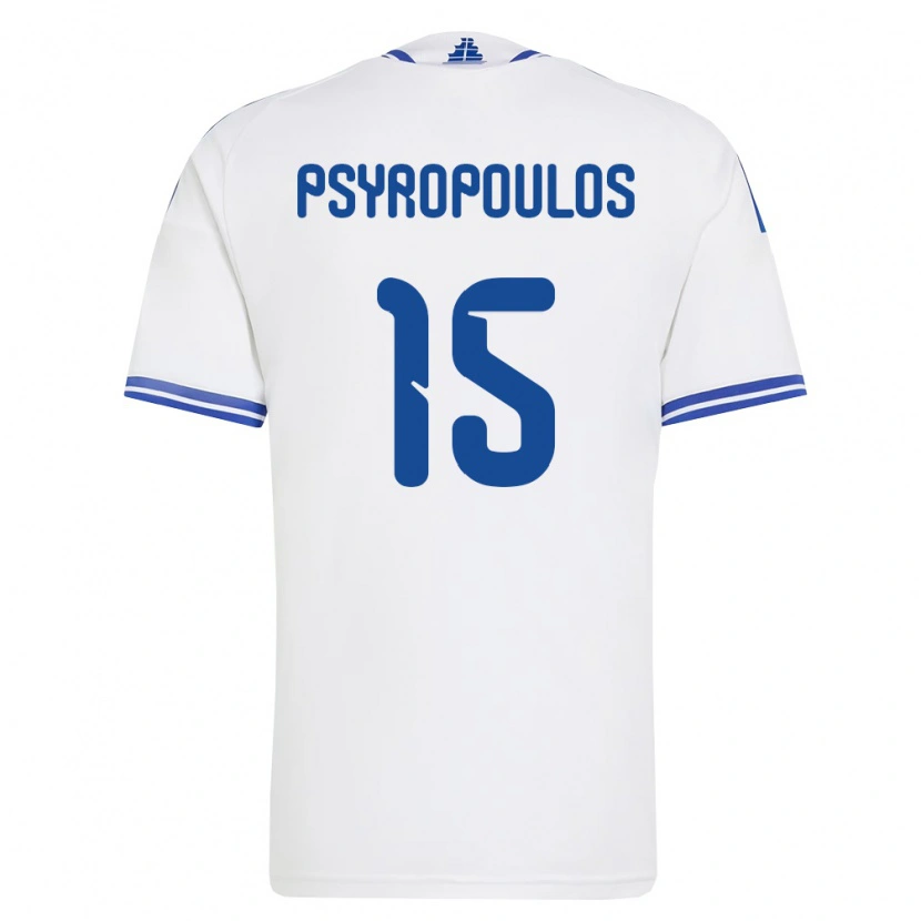 DanxenレディースギリシャStavros Psyropoulos#15白 青ホームシャツ26-28ジャージーユニフォーム