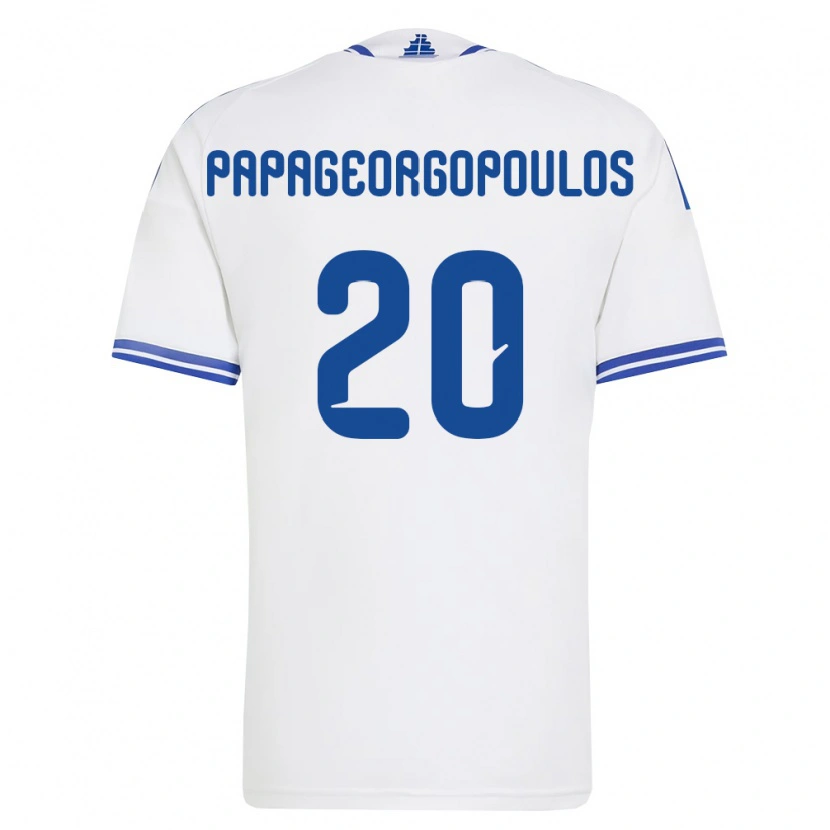 DanxenレディースギリシャDimitrios Papageorgopoulos#20白 青ホームシャツ26-28ジャージーユニフォーム