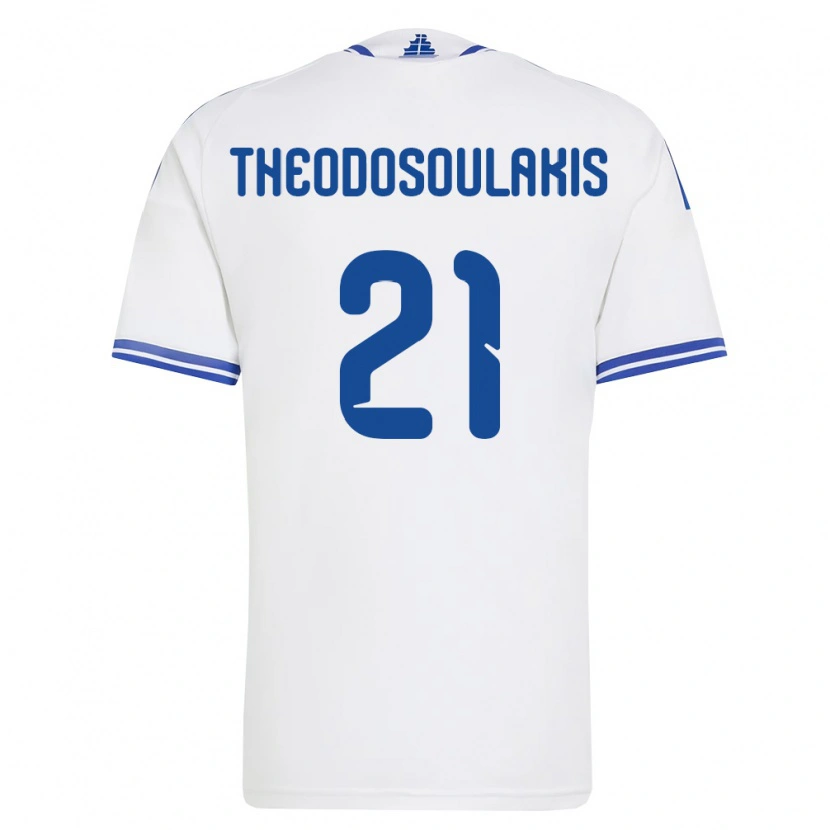 DanxenレディースギリシャGiannis Theodosoulakis#21白 青ホームシャツ26-28ジャージーユニフォーム