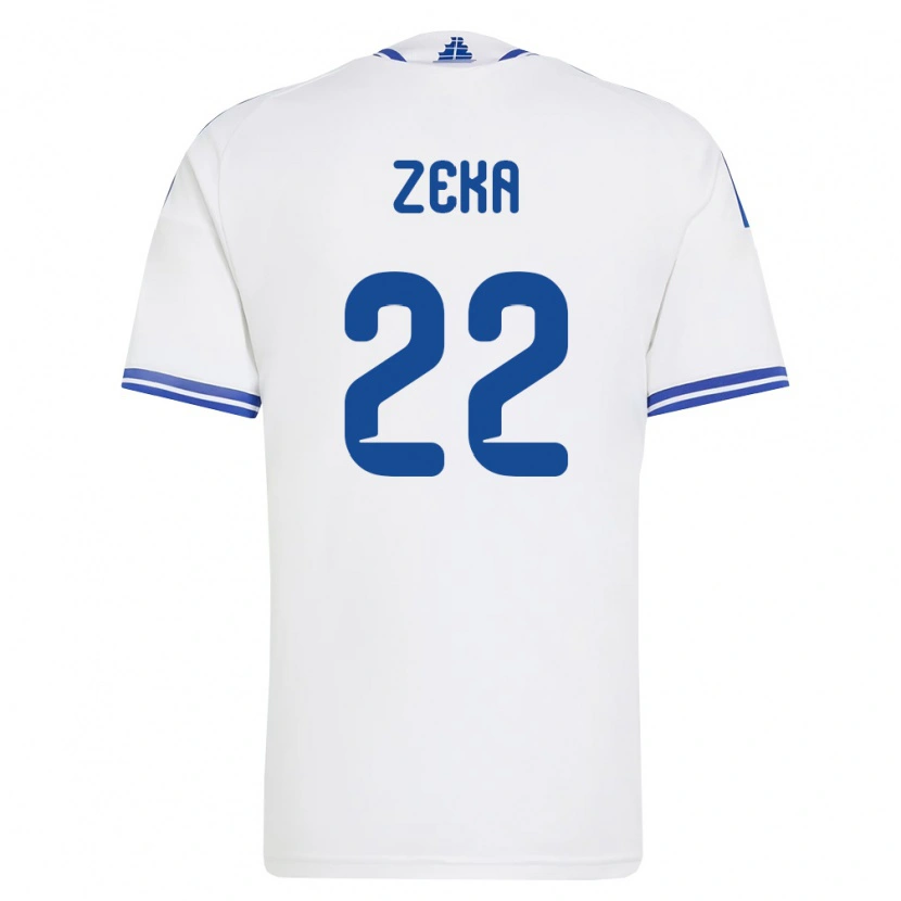 DanxenレディースギリシャRushit Zeka#22白 青ホームシャツ26-28ジャージーユニフォーム