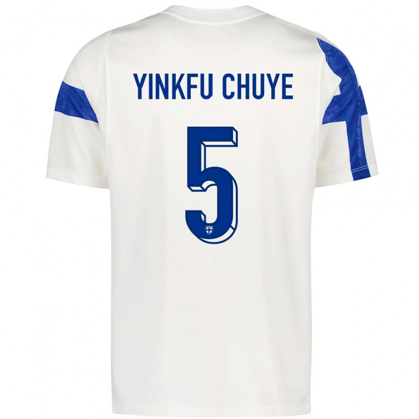 DanxenレディースフィンランドMiguel Yinkfu Chuye#5白 青ホームシャツ26-28ジャージーユニフォーム