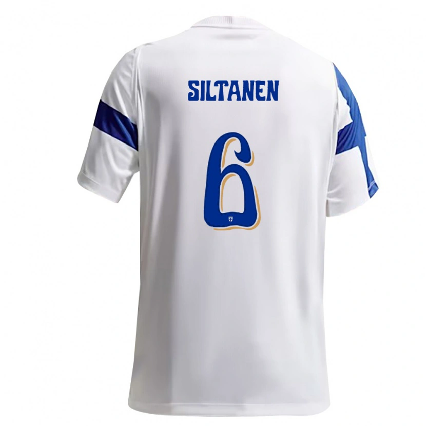 DanxenレディースフィンランドMatias Siltanen#6白 青ホームシャツ26-28ジャージーユニフォーム