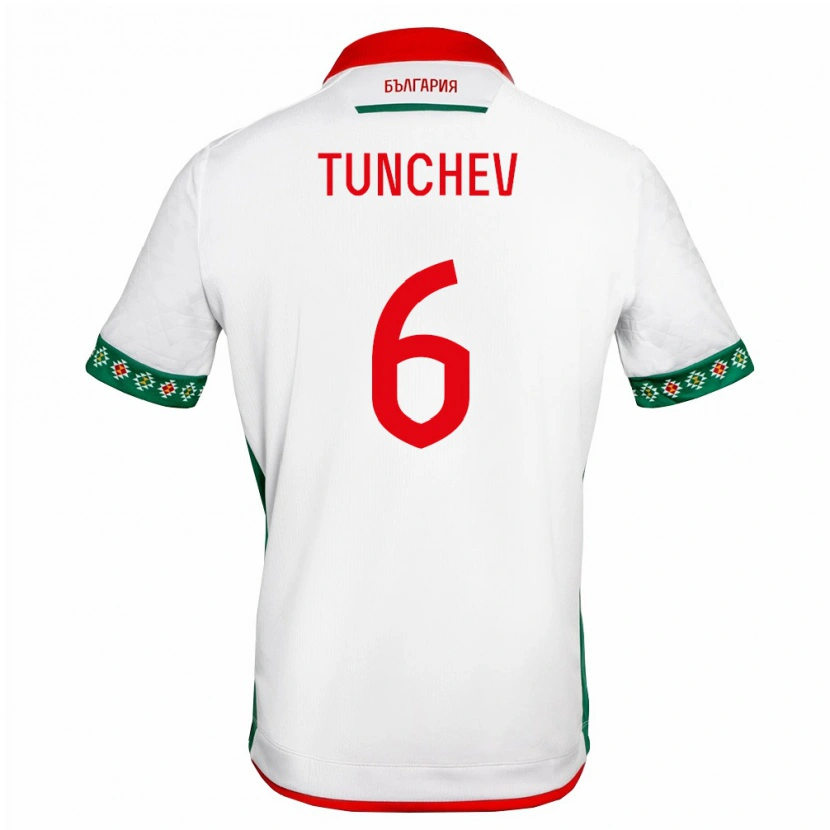 DanxenレディースブルガリアAleks Tunchev#6白 緑 赤ホームシャツ26-28ジャージーユニフォーム