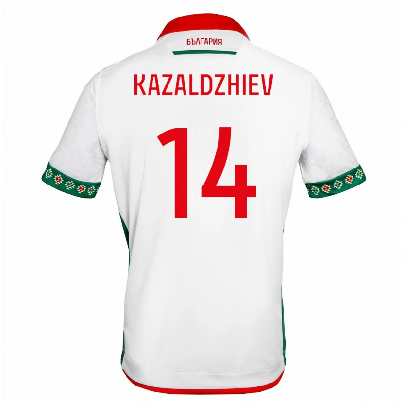 DanxenレディースブルガリアVasil Kazaldzhiev#14白 緑 赤ホームシャツ26-28ジャージーユニフォーム