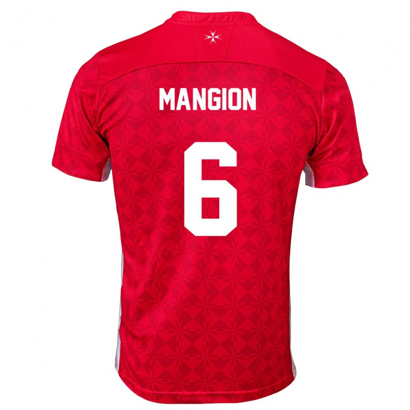 DanxenレディースマルタMatteo Mangion#6赤 白ホームシャツ26-28ジャージーユニフォーム