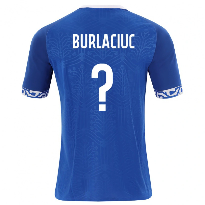 DanxenレディースモルドバStanislav Burlaciuc#0ロイヤルブルー 白ホームシャツ26-28ジャージーユニフォーム
